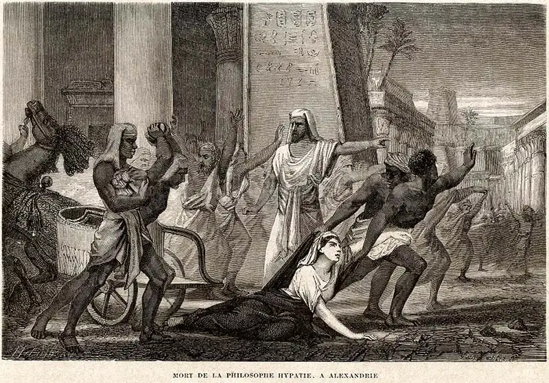 "Ο θάνατος της Υπατίας" - γκραβούρα του 1865